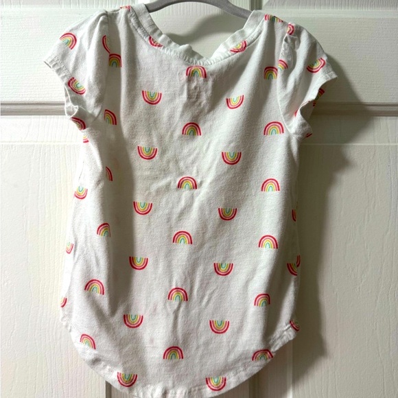 Cat & Jack White Tee with Rainbow Print - Picture 2 of 6